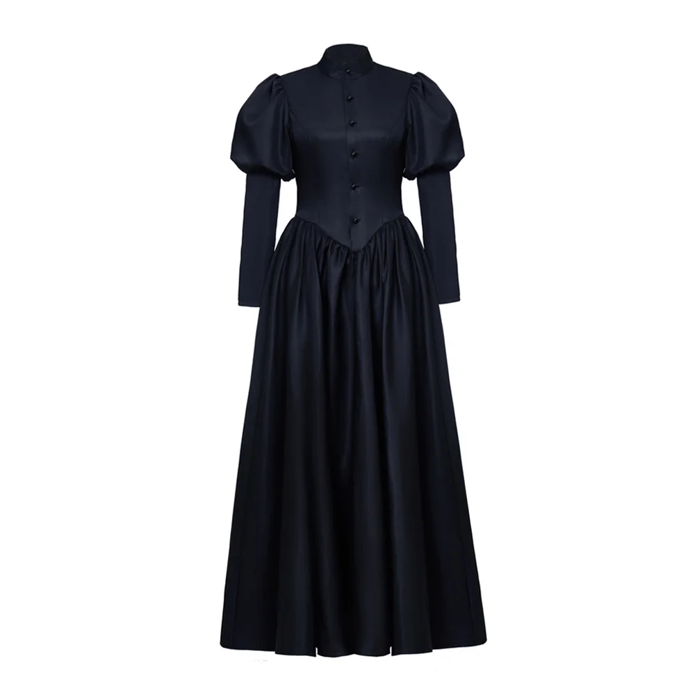 Femmes noir victorien victorien deuil Renaissance Robe gothique Robe édouardienne Vintage Robe fête Robe de bal