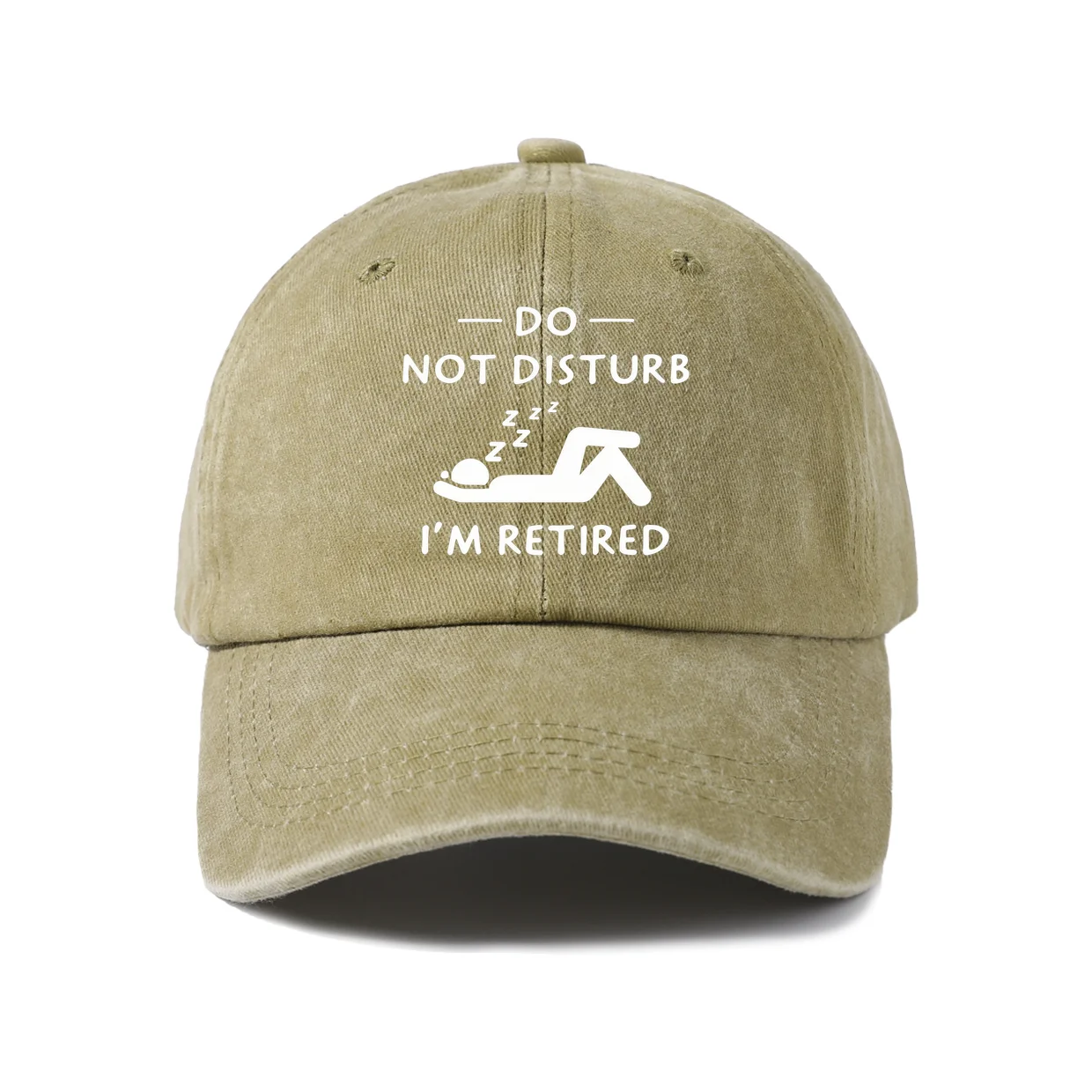Do Not Disturb I'M Retired Graphic Vintage Washed Baseball Cap, Adjustable Unisex Dad Hat for Men and Women