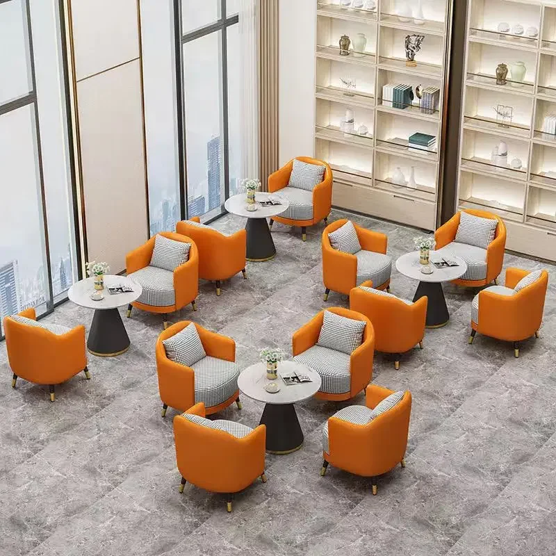 بسيطة، كاجوال، أريكة، مجموعة، فندق، استقبال، طاولات وكراسي #4