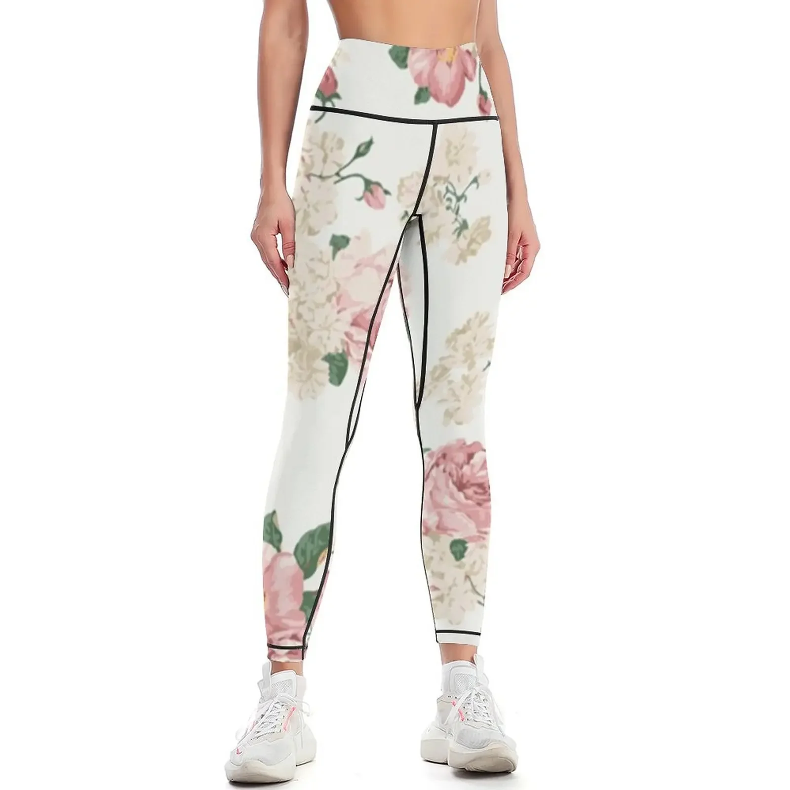 Vintage Rose Inspired Design Leggings fitness set gym Sports pants woman Women sportwear Womens Leggings