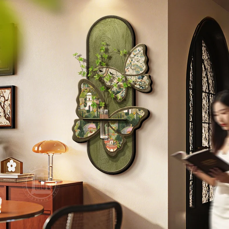 

Hot Sales Antique hydroponic green plants porch decorative painting living room French retro background wall Song Dynasty