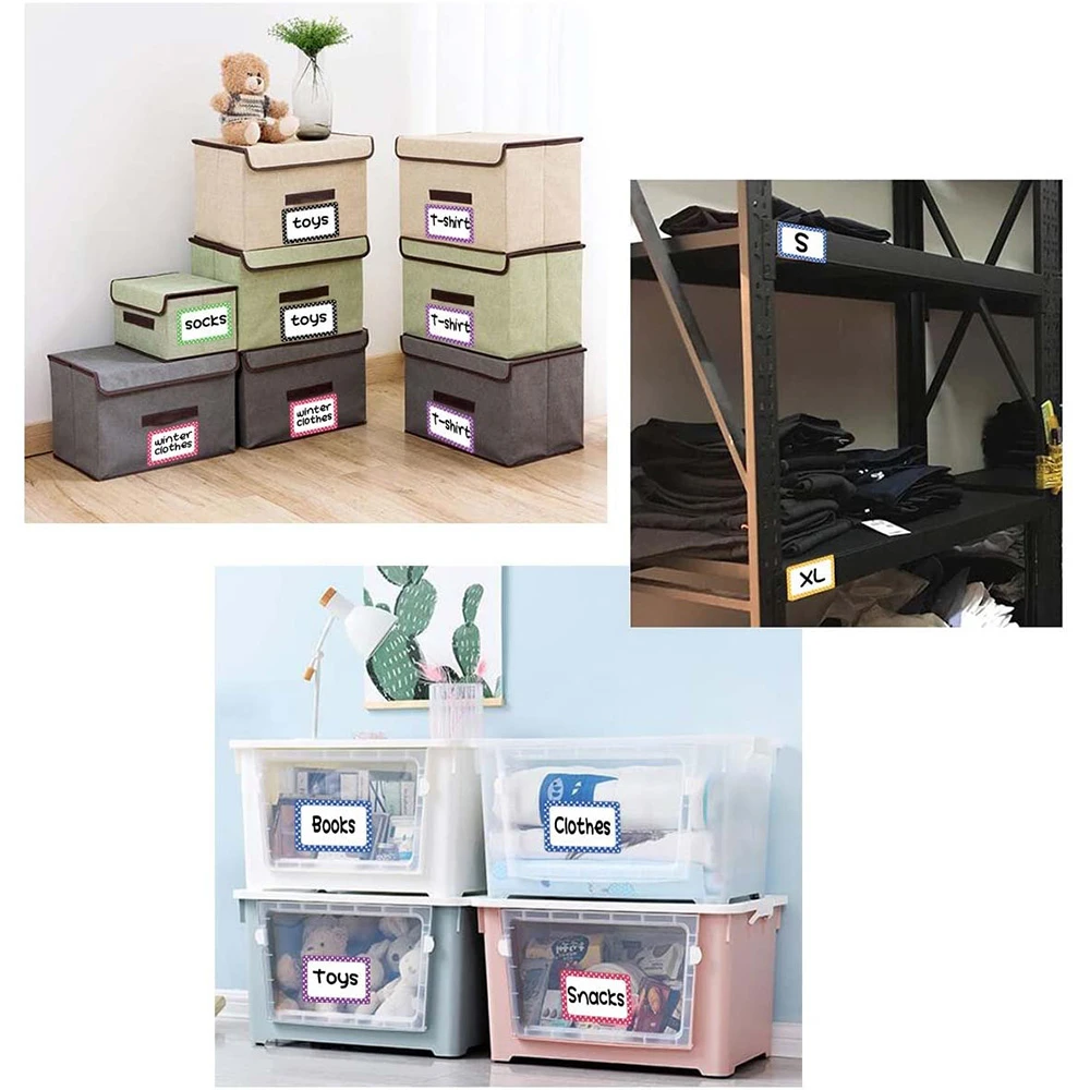 150 Buah Stiker Tag Nama Kosong Cocok untuk Klasifikasi Rumah Kantor Digunakan untuk Kotak Penyimpanan Pakaian Stiker Kosong Berwarna