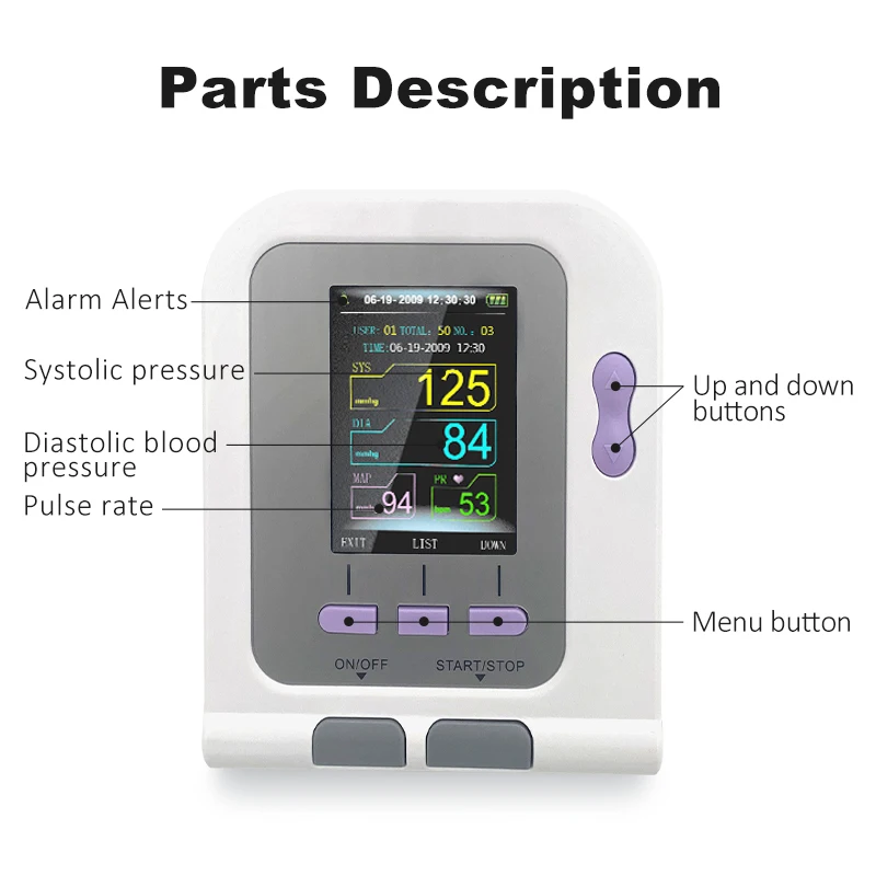 Electronic Sphygmomanometer Digital Blood Pressure Veterinary Vet Use Monitor CONTEC08A Pets Dog Cat Optional Vet Use Cuff