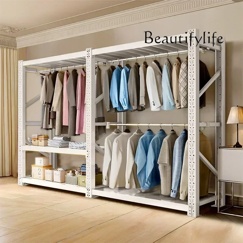 

BJ Space Saving Cheap Wardrobe Metal Minimalist Nordic Modern Open Cupboard Bedroom Closet Organizer Vestidores Hotel Furniture