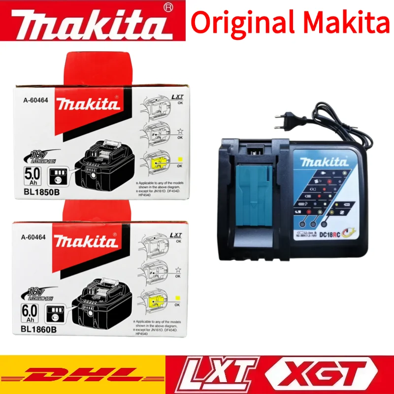 Makita 18V battery5.0Ah 6.0Ah power tool battery BL1860B BL1850B rechargeable battery for All Cordless Power Tool Accessories