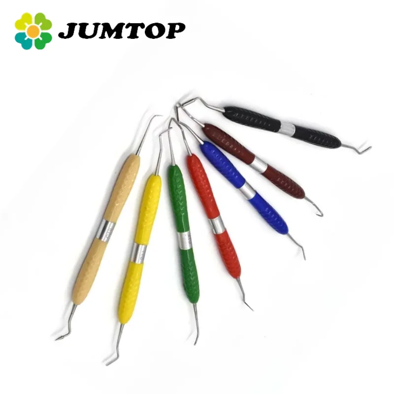 

JUMTOP 7Pcs Dental Composite Resin Filling Spatula Titanium Plated Head Resin Filler Dentist Filling Repair Tool