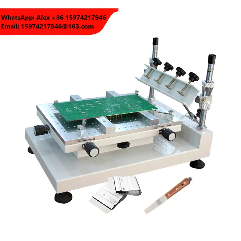 Manual Smt Solder Stencil Printer 25x40cm High Precision Screen Printing Table Desktop Solder Paste Printer For Pcb Production