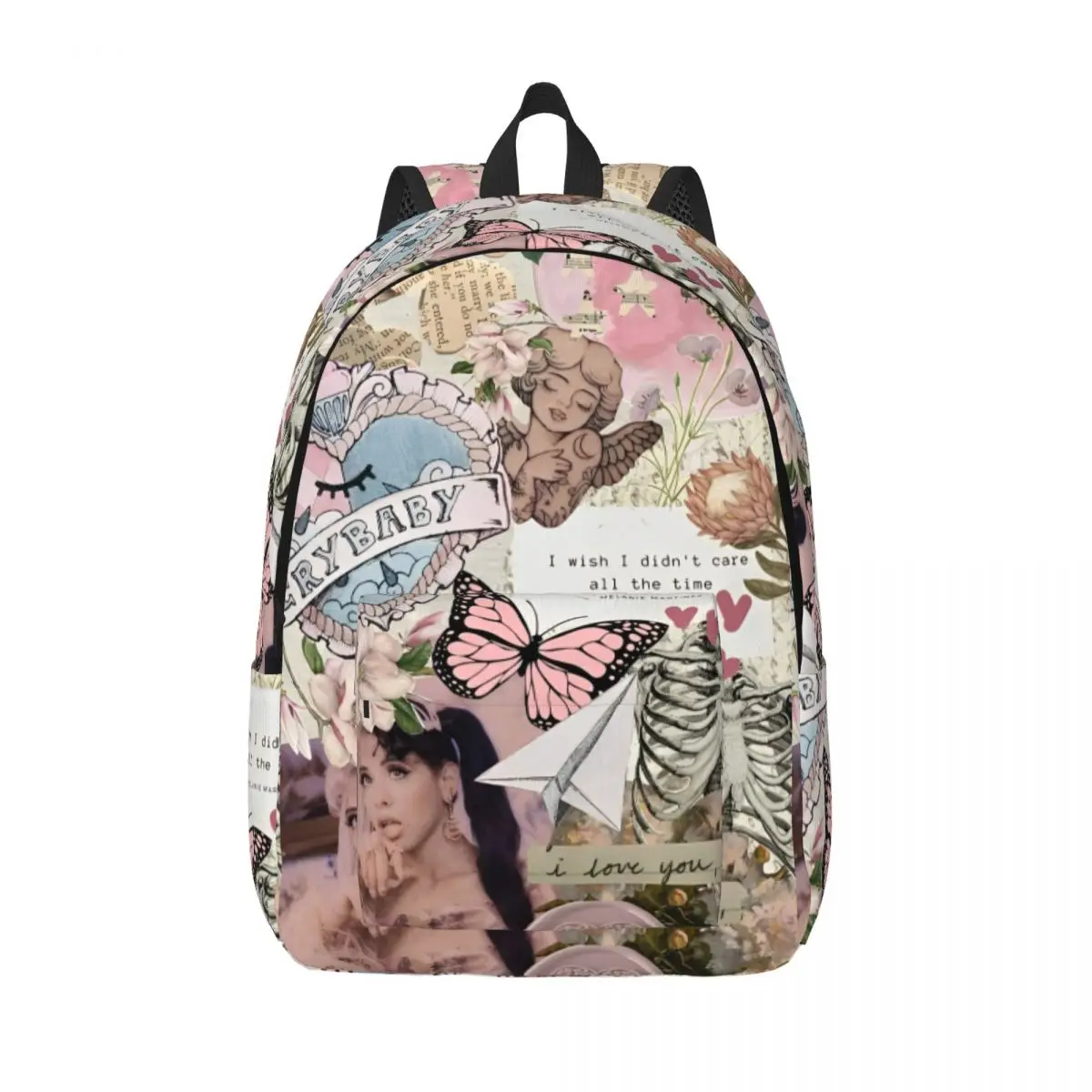 

Рюкзак meldy Martinez с бабочками и карманом для мужчин и женщин, ранец для старшей школы, пешего туризма, музыки, певицы, сумка на плечо для ноутбука