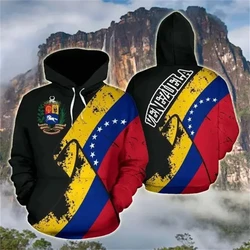 Proud of Venezuela Nation Flag Emblem Graphic Hoodies for Men Clothing 3D Sweatshirt Fashion Streetwear Pullover Tracksuit Hoody