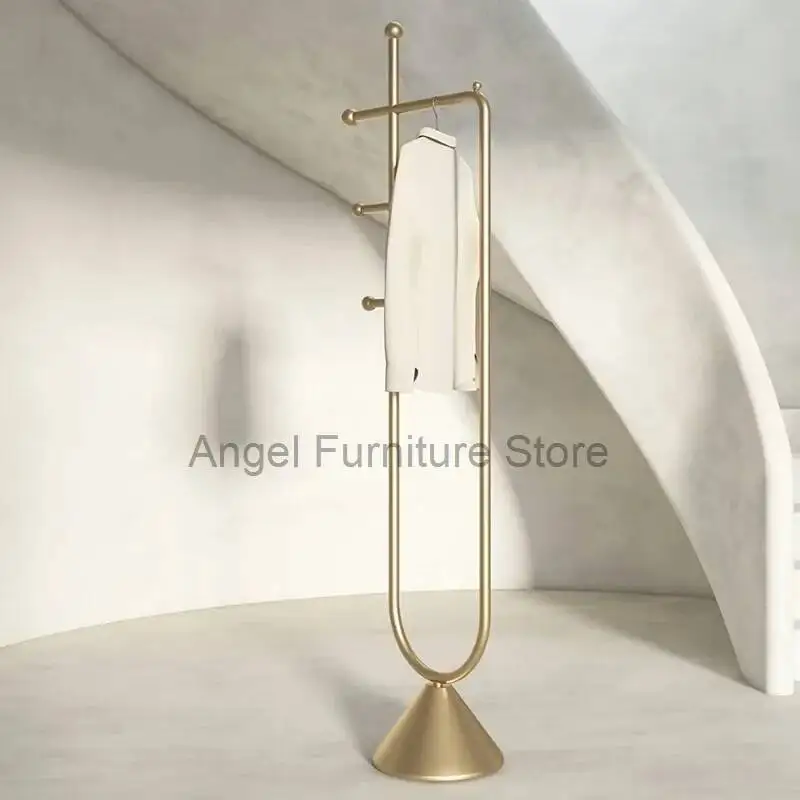 

Wall Gold Clothes Rack Floor Hanger Bedroom Modern Standing Clothing Rack Boutique Hat Cabideiro Roupa Home Furniture WJ35XP