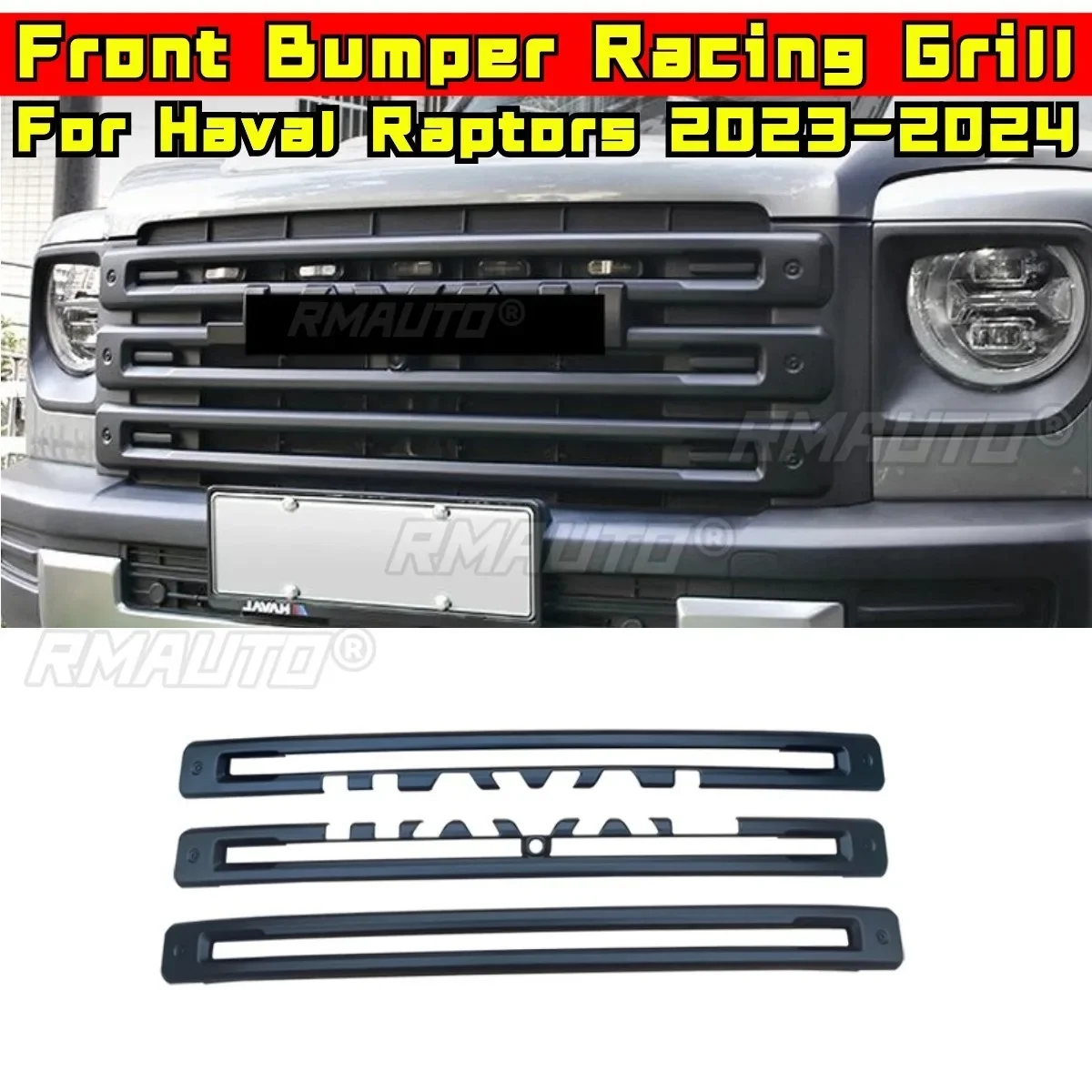 For Haval Raptors 2023-2024 Body Kit Car Bumper Grill Racing Grills Front Grille Front Bumper Grill Racing Grills Exterior Part