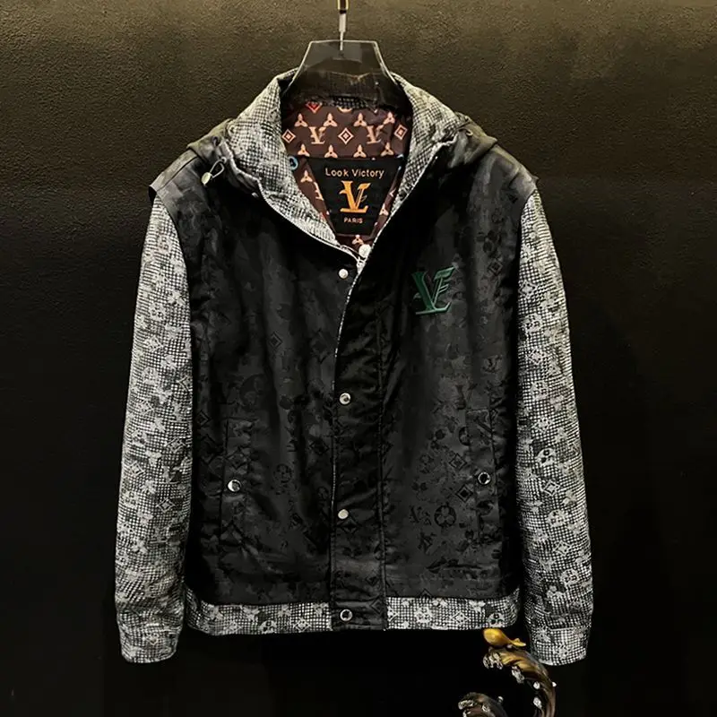 

Осень 2025 года, модная брендовая куртка с капюшоном, мужская повседневная модная тенденция, элитное пальто, верхнее мужское пальто