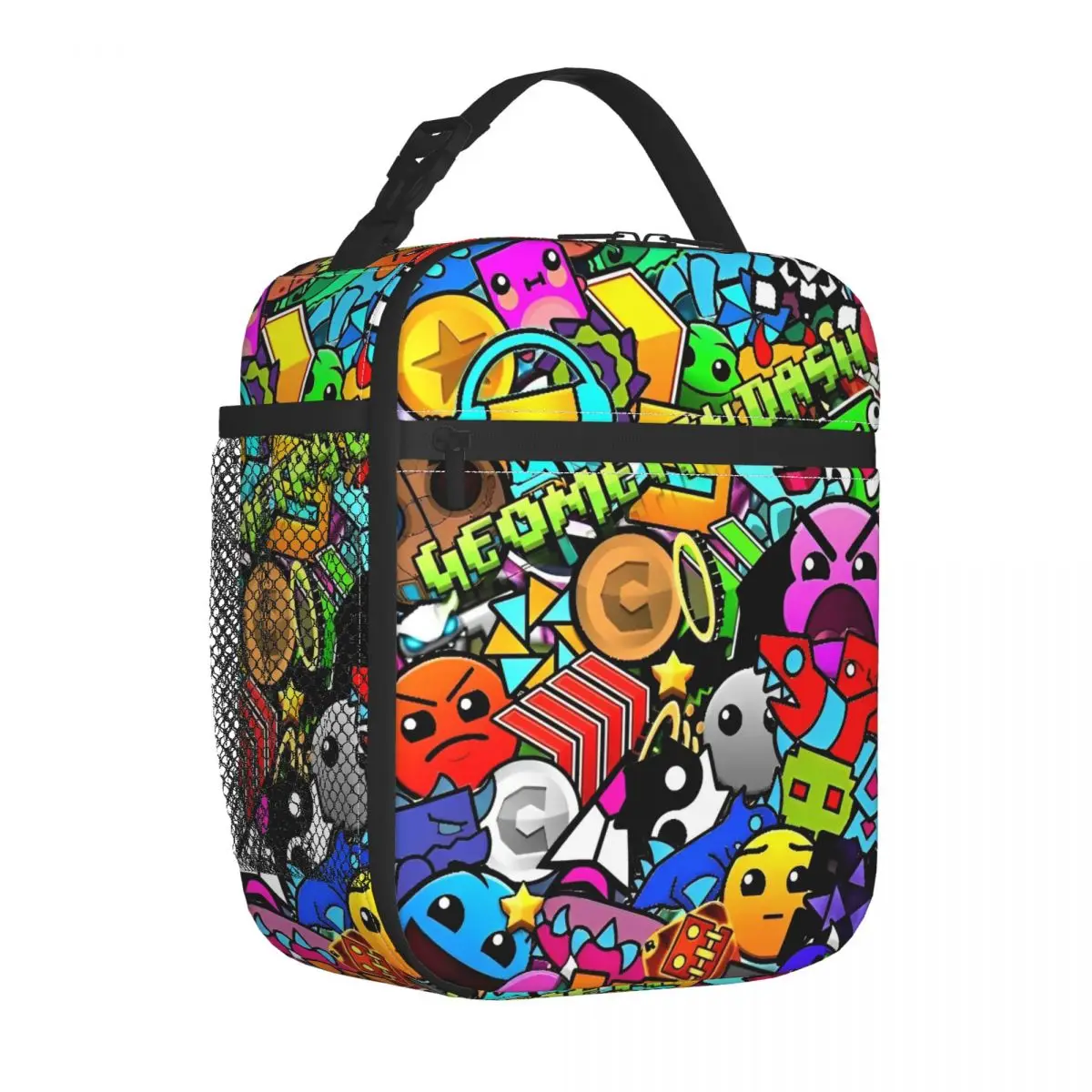 

Ideas De GD Geometry Cube Gaming Dash Insulated Lunch Bag Portable Reusable Thermal Bag Lunch Box Tote School Travel Men Women