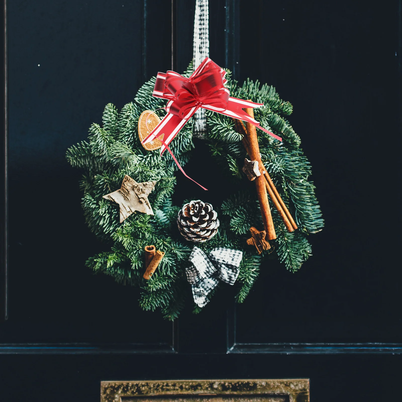 

20pcs Christmas Tree Decor Pull Ribbon Bowknots Gift Wrapping Adornments Bright Color Wedding Party Decoration Pull Flower