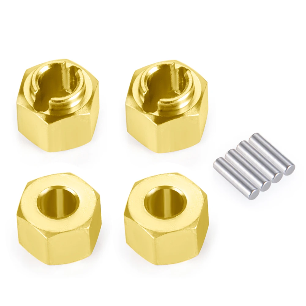 Extensions de moyeu hexagonal en laiton CNC de 7mm avec écrous pour voiture sur chenilles 1/24 RC SCX24 C10 Gladiator Bronco AX24, mise à niveau des jantes de 1.0 pouces 26 Extensions de moyeu hexagonal en laiton CNC de 7mm avec écrous pour voiture sur chenilles 1/24 RC SCX24 C10 Gladiator Bronco AX24, mise à niveau des jantes de 1.0 pouces 26