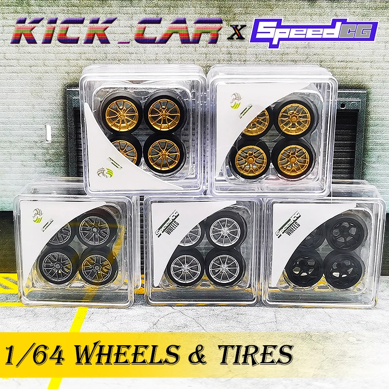 SpeedCG 1/64  Luxury ABS Wheels with Rubber Tire Diameter 10mm Model Car Modified Parts For Hotwheels Tomica MiniGT