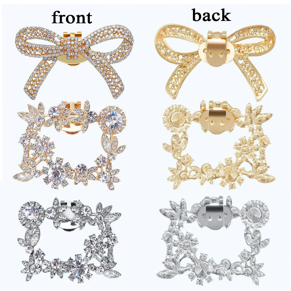 1pc Shoe Clips Rhinestone Wedding Bride Shoes Decoration Women High Heel Charms Jewelry Bows Pearl Shoes Crystal Decoration