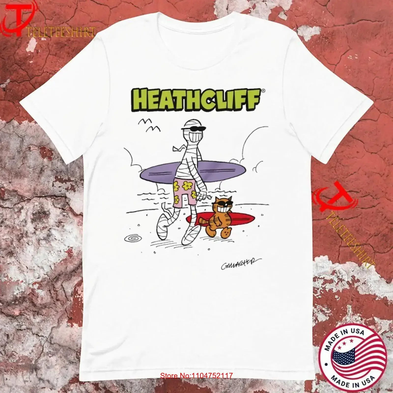 Camisetas Heathcliff And The Summer Mummy, ropa de diseñador vintage lavada para hombre, transpirable, ligeramente elástica, versátil y elegante