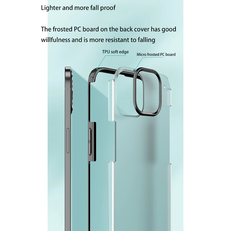 جراب هاتف غير لامع مقاوم للصدمات مضاد للسقوط لهاتف آيفون ، غطاء رقيق شفاف ، جراب حماية