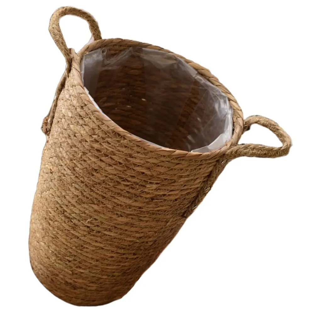 

Woven Flower Basket Large Capacity Plant Planter Multi-Purpose Storage Basket For Indoor Garden Decor Desktop Organizing
