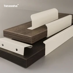 khaki Hidden Handle Cabinet Handle Design Aluminum Curved Hidden Wardrobe Kitchen Cabinet Handle of Drawers Furniture Fittings