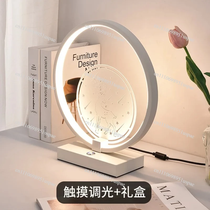 Desk Lamp, Bedside Lamp for Bedroom, Wireless Charging Night Lamp for Mobile Phones, Elegant Romantic Lamp for Living Rooms