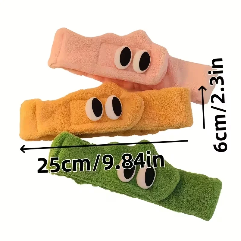 Ein süßes Cartoon-Haarband mit Augenmotiv für Damen, verstellbar, geeignet zum Gesichtwaschen und als Haaraccessoire zum Schminken. – Detail 7