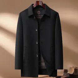 High Quality Winter Men's Warm Woolen Coats Casual Detachable Duck Down Liner Windbreaker Puffer Jacket Thick Top Wool Overcoat