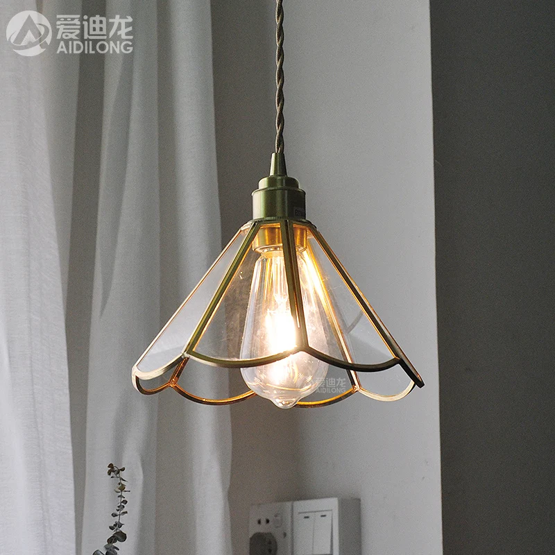 

All-copper personalized Nordic wind light brass restaurant bar entrance simple handmade retro bedside aisle bay window