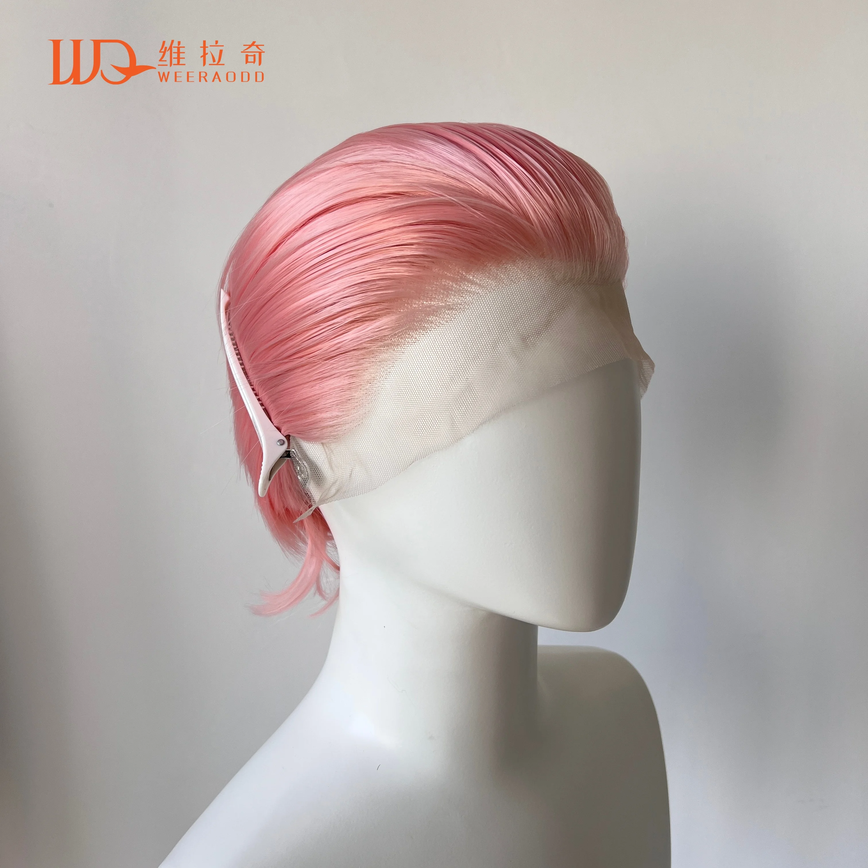 

Сакура Розовый Короткий Боб Стрижка для Женщин Косплей 13x4 Парики Фронта Шнурка для Мужчин Бесклеевые Синтетические Волосы Термостойкие Свободная Часть 150%