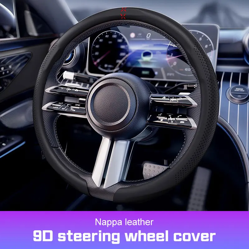 Car Steering Wheel Cover Leather Sweat Absorption Accessories For Audi A3 A4 B8 8P 8V A6 C7 A5 Q5 B7 B6 B9 SLINE QUTTRO RS SQ5