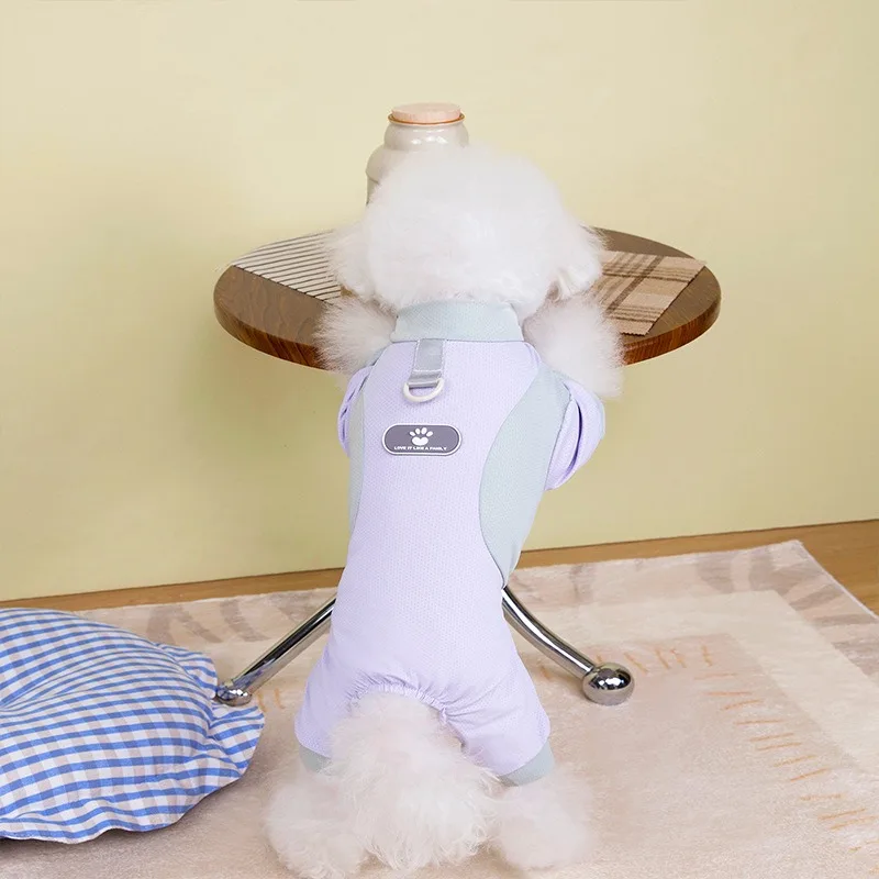 

Teddy Four Legs Exercise Clothes Summer Dog Ice Silk Mesh Bodysuit Teddy Breathable Pullover Bichon Frise Casual Clothes