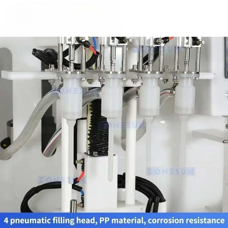 Zonesun خط التعبئة والتغليف ملء السد وآلة وضع العلامات للمنتجات الكيميائية حشو السائل المسنن ZS-FAL180F6 #4