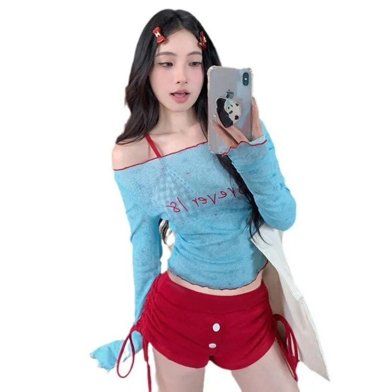 Damen Y2K Bikini Set Dopamin Dressing Zweiteilige Badebekleidung mit Cover-Up Pure Sexy Badeanzug Sommer Beachwear Schwimmkleid