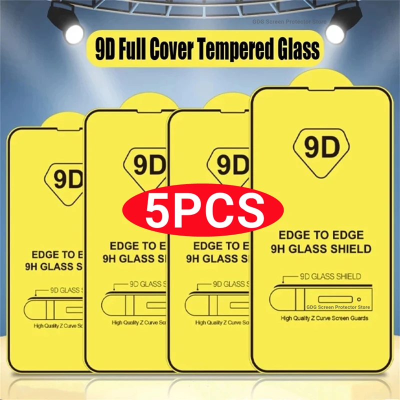 5PCS 9D Screen Protectors for OPPO Reno 8 5G 7 6 5Z 5 Lite 4 2Z 11F A78 A74 A58 A57 A54 A53 A94 A92S A91 A79 A18 A16S A15S Glass