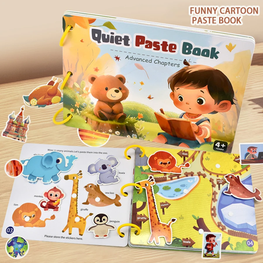 

Tear Paste Book Fun Cognitive Card Book Set Children'S Early Education Education Enlightenment Quiet Book English