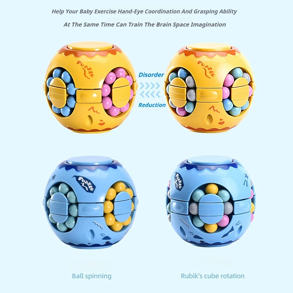 มอนเตสซอรี่รูบิคแบบหมุนได้มหัศจรรย์ของเล่นปลายนิ้วสำหรับเด็กสมองเกมสปินเนอร์ของเล่น Relief ความเครียดของขวัญสำหรับเด็กผู้ชายเด็กผู้หญิง