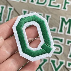 5CM Dark Green Letter Patches Embroidered Patch Iron on For Clothing Alphabet ABCD EFG HIJK LMN OPQ RST UVW XYZ DIY Accessories