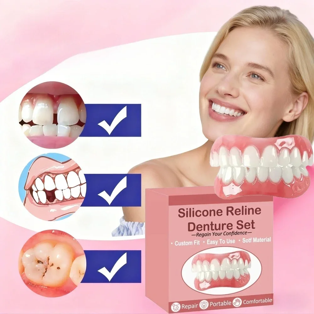Comfortable Fake Teeth Braces Kit - Silicone Veneers for Smile Upgrade & Cosmetic Use.