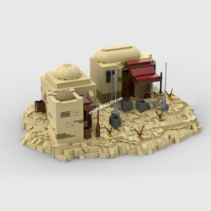 Nuevo 1448 Uds. Famoso película de batalla de estrellas Moc desierto modelo de campamento bloques de construcción Diy Ideas creativas juguetes para niños regalos de cumpleaños