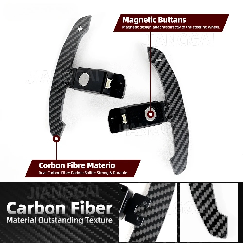 Magnetic Real Carbon Fiber Steering Wheel Extended Paddle Shifter For Toyota Camry GR Corolla Rav4 Car Modification Accessories
