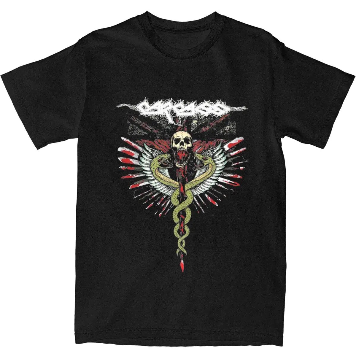 

Carcass Music Band T-Shirt Britain Heavy Metal Hip Hop T-Shirts Short-Sleeve Tops Beach Pure Cotton Crew Neck 6XL Clothes