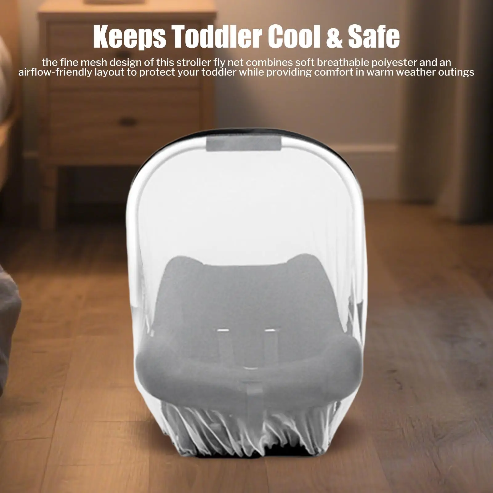 Fly Net For Baby Baby Fly Protection Net For Stroller Fine Mesh Elastic Barrier With Storage Bag For Cradles Bassinets Car Seats