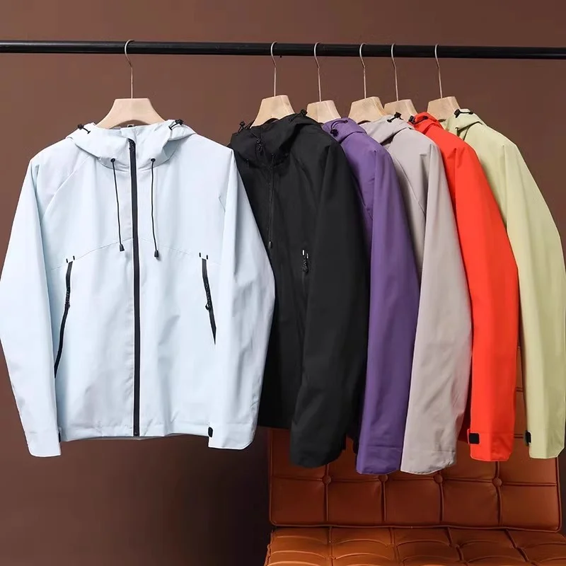 Real Shoot-Chaqueta deportiva para exteriores para hombre y mujer, ropa para parejas, resistente al viento, protector solar, Abrigo con capucha, ropa de abrigo holgada de gran tamaño