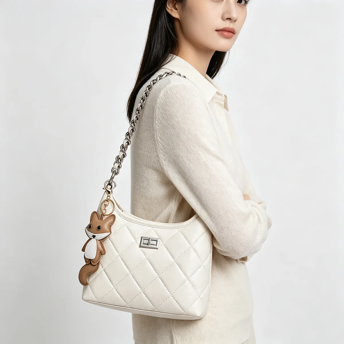 FOXER Brand Elegent Large Capcity Bucket Bag for Women Light Luxury Cowhide Shoulder Bag Split Leather Female Crossbody Handbag