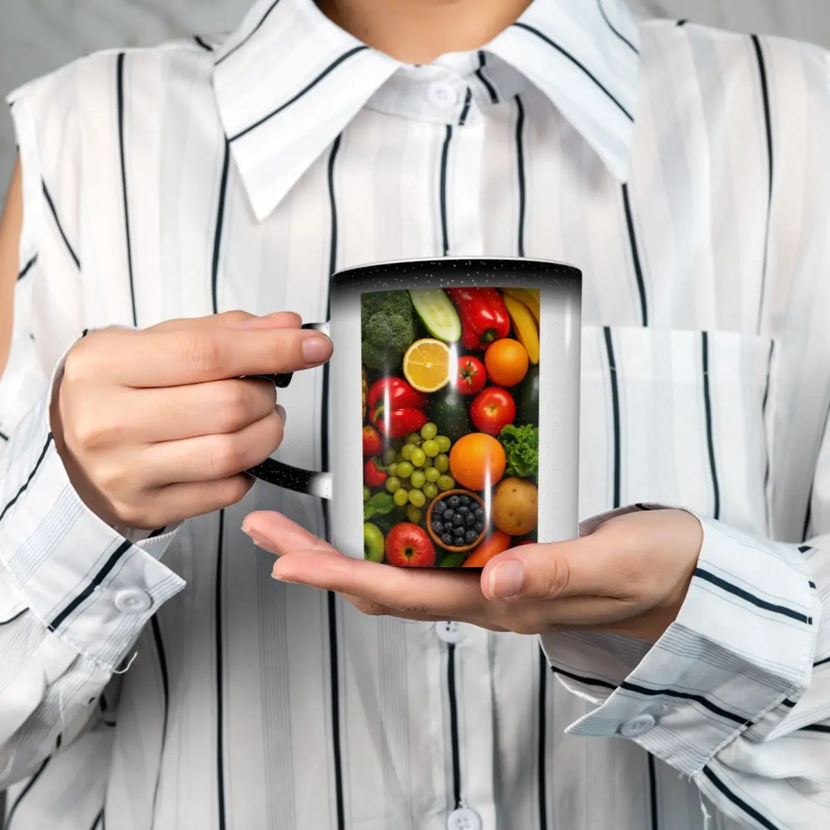 Vegetable Fruits Printed  Mug Funny Ceramic Coffee Cups Tea Mugs Milk Cup Drinkware Gift for Friends