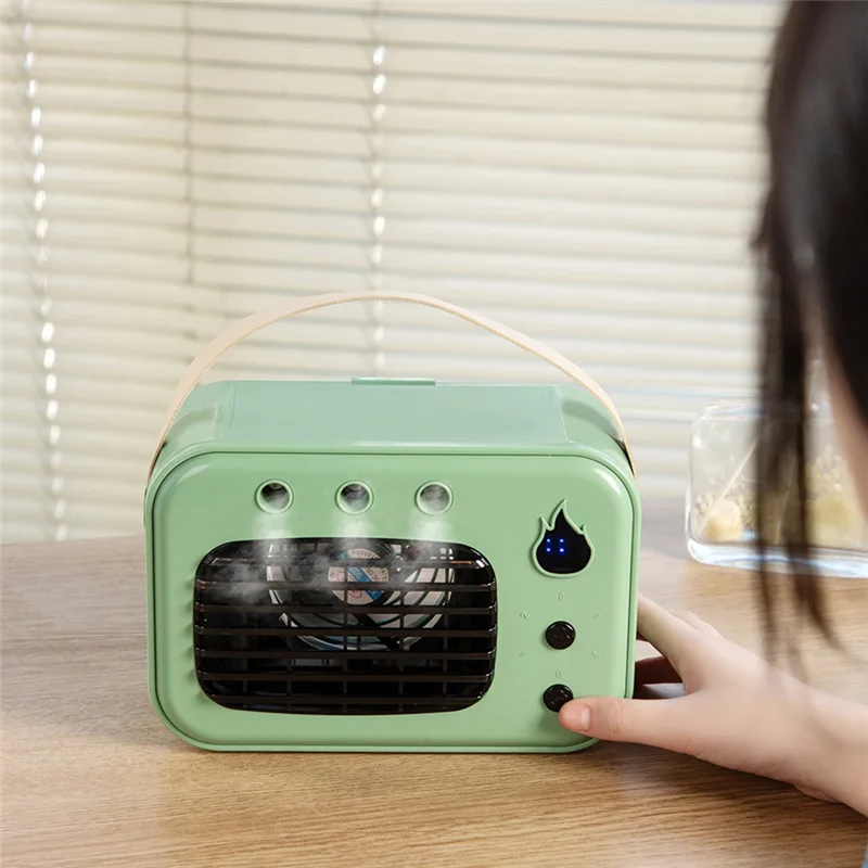 A97G LED ضوء الليل USB مبرد الهواء المحمول، مروحة رذاذ الماء الكهربائية لسطح المكتب، مكيف الهواء القابل لإعادة الشحن للاستخدام المنزلي