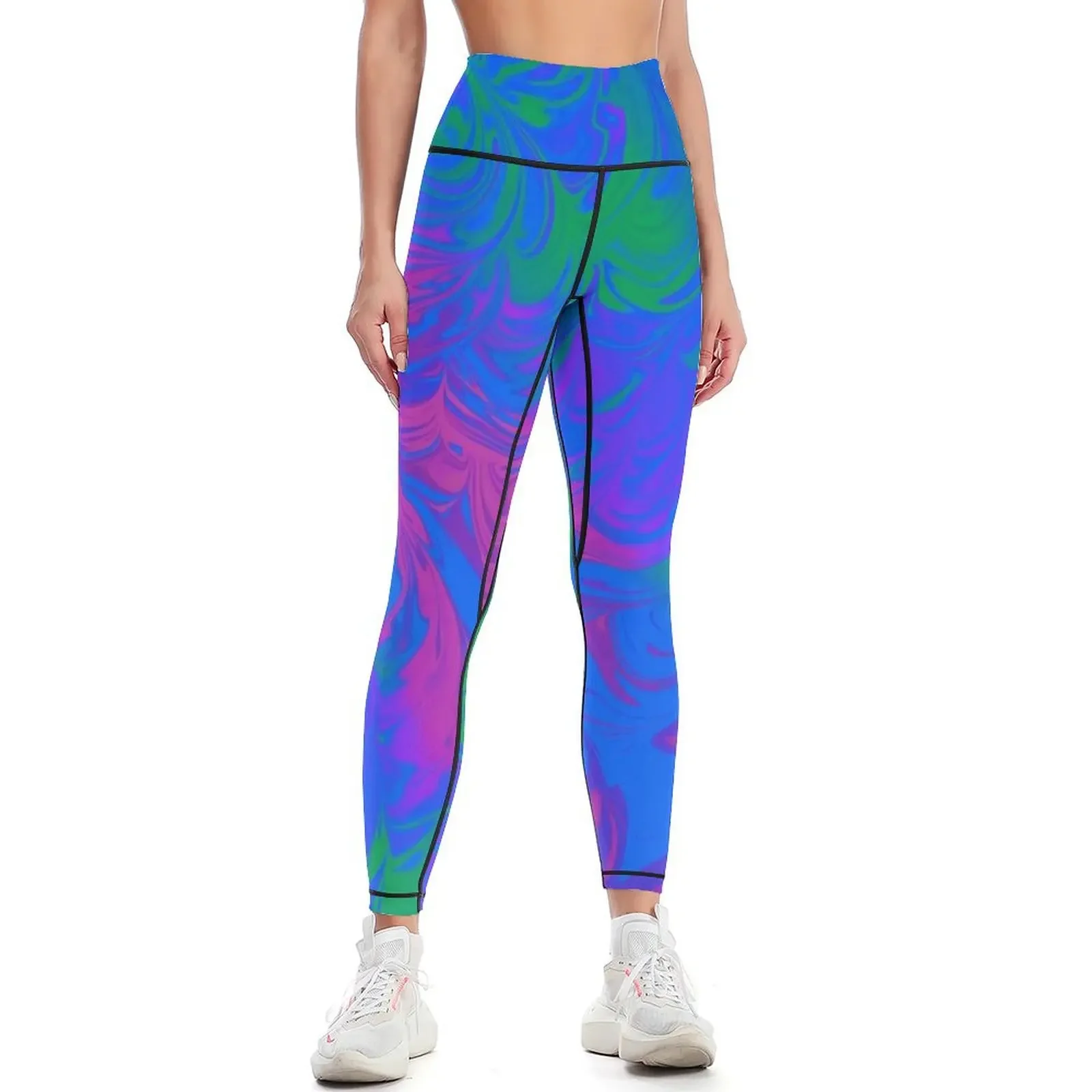 

Wonder Abstract - blue, green, pink, purple Leggings Sweatpants high waist Women's sports Womens Leggings