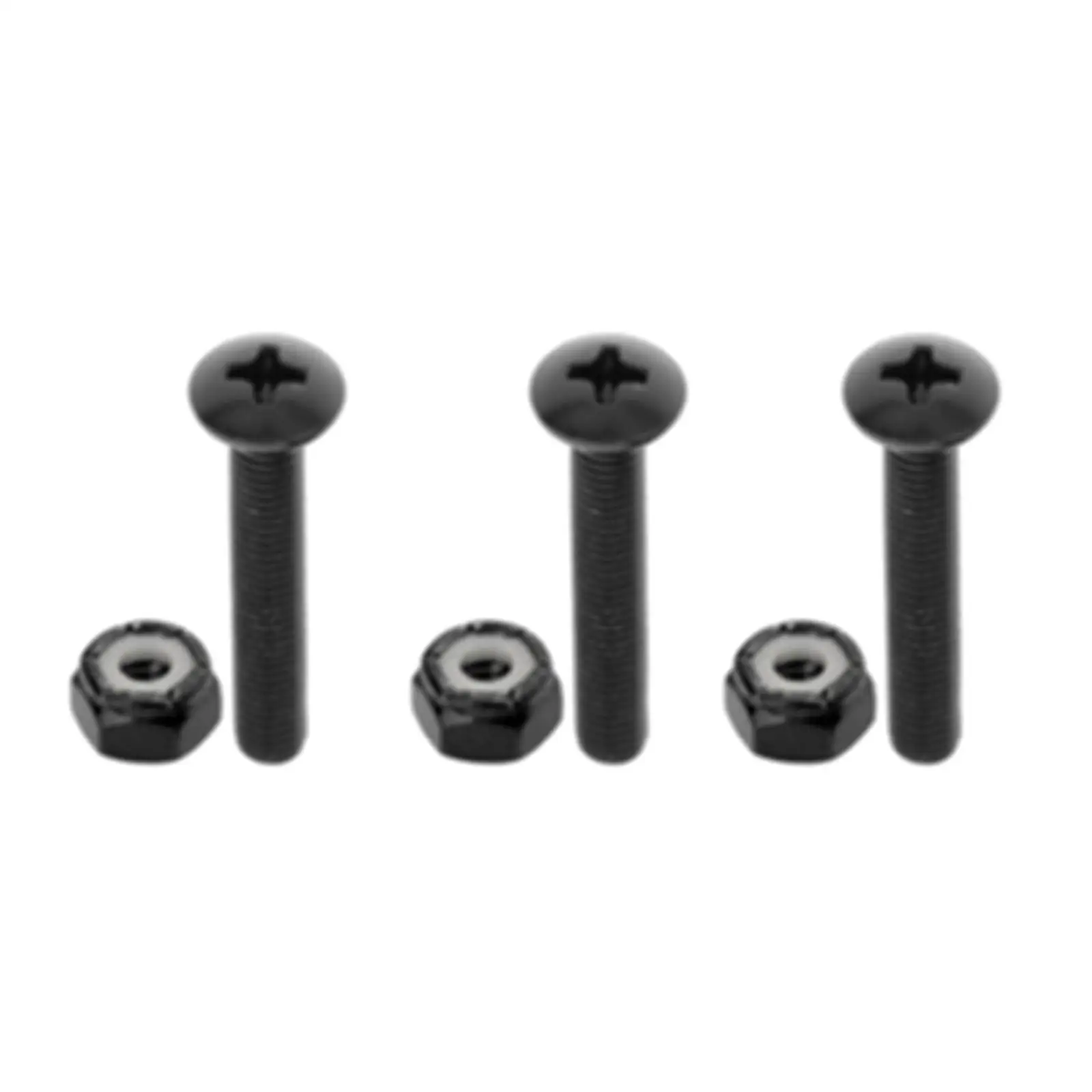 2x Longboard Skateboard Truck Repair Mounting Hardware Screws Black_35mm_8pcs