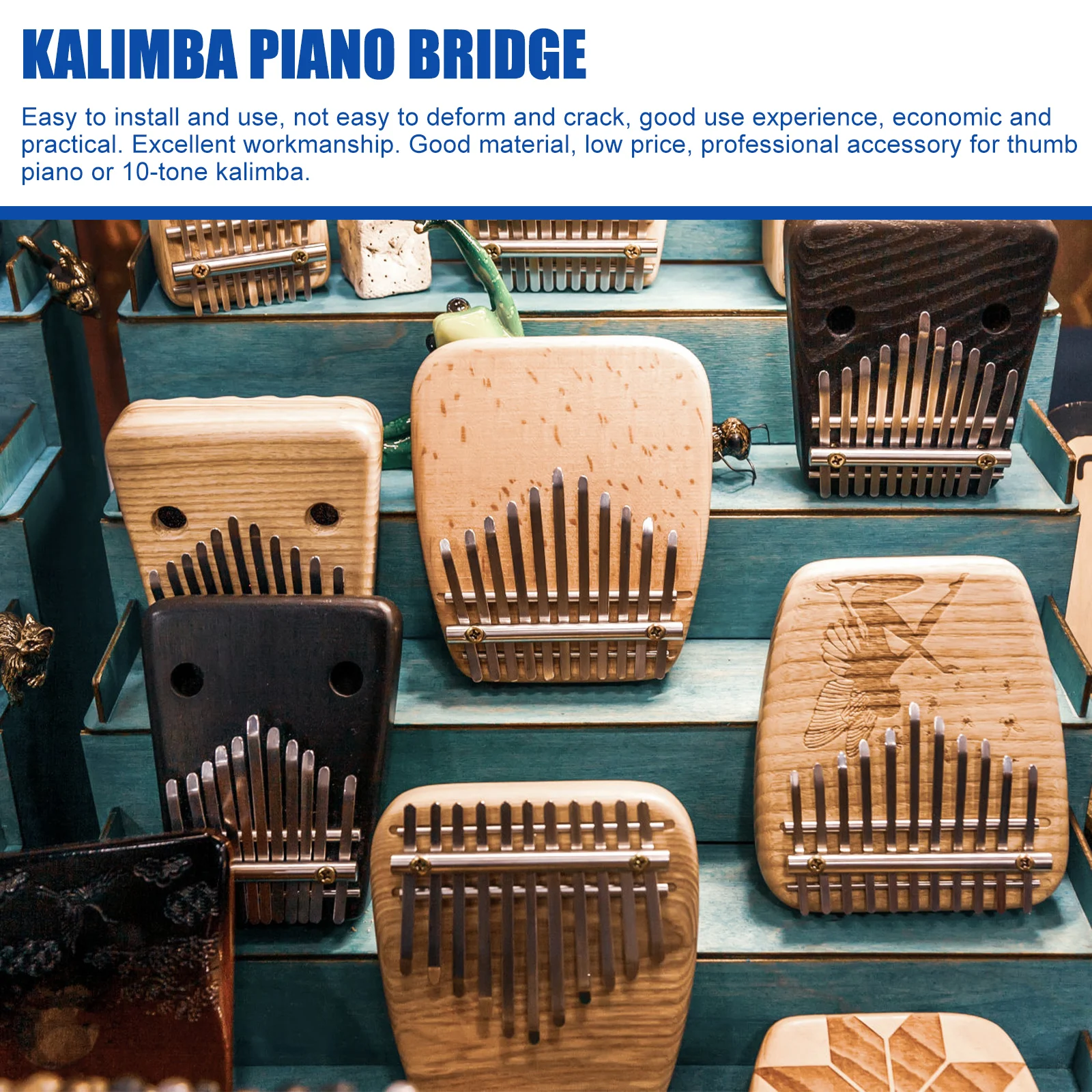 

2 PCS Kalimba Accessories Solid Thumb Piano Practical Bridge Wood Replacement Natural